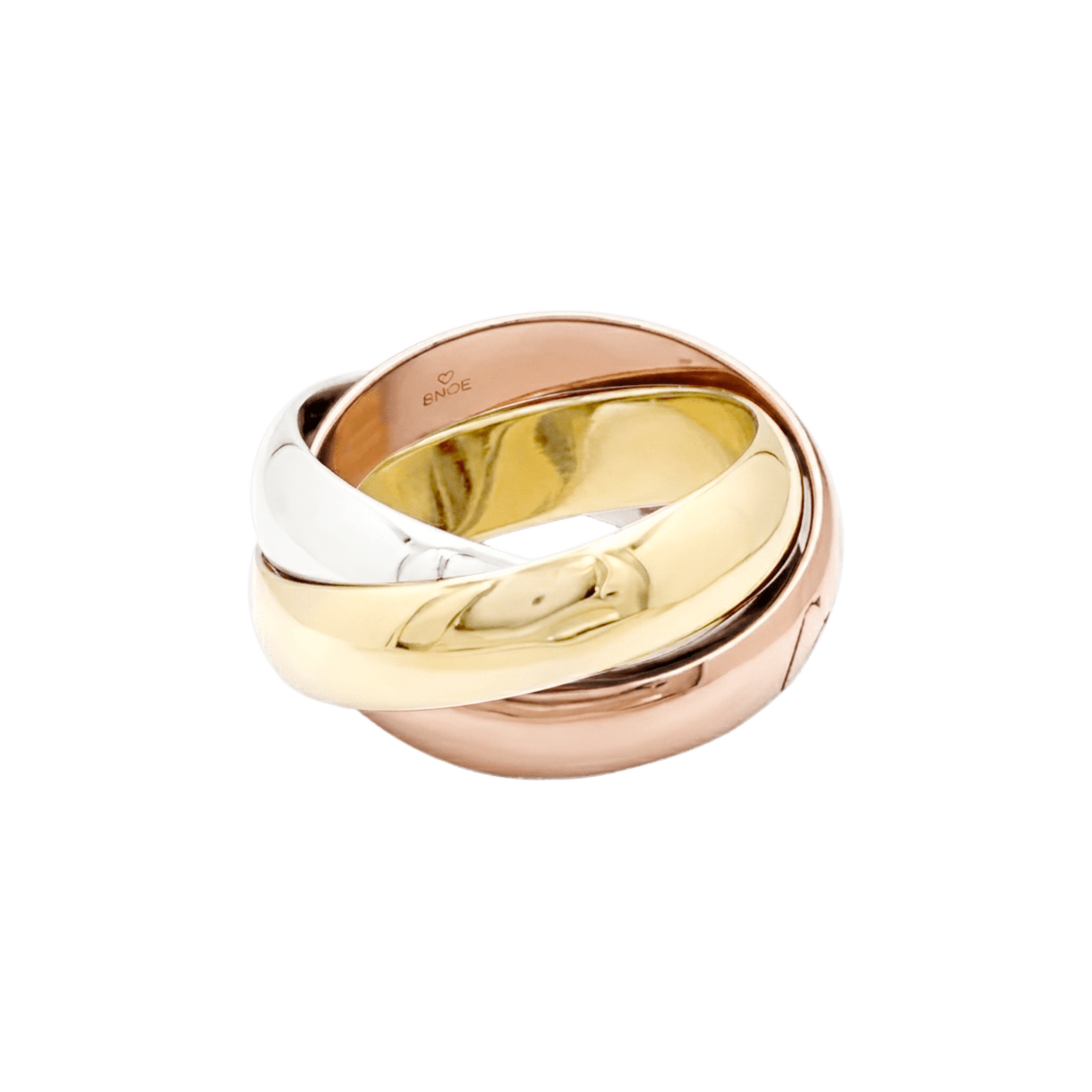 Bague Cartier, "Trinity", trois anneaux en trois tons d'ors. Grand modèle. 3
