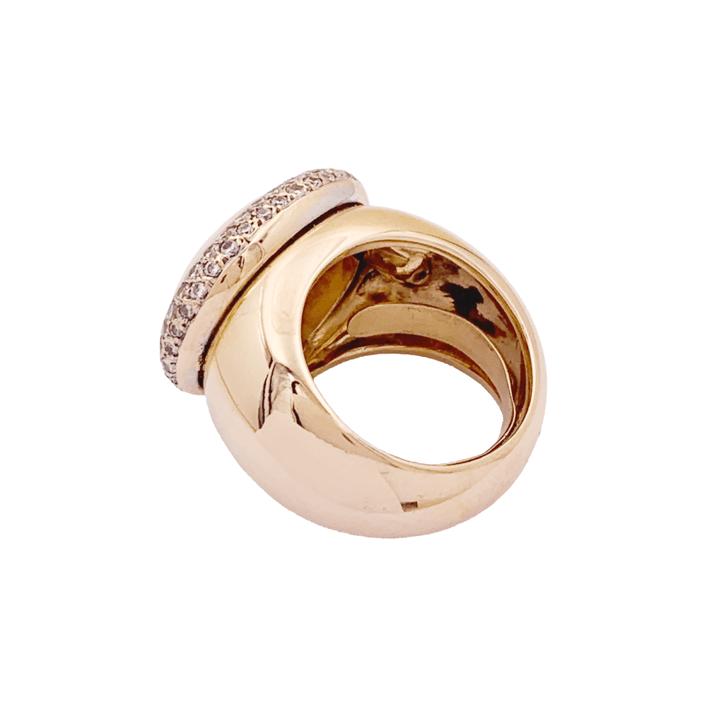 Bague or rose, corail rose et diamants.   4