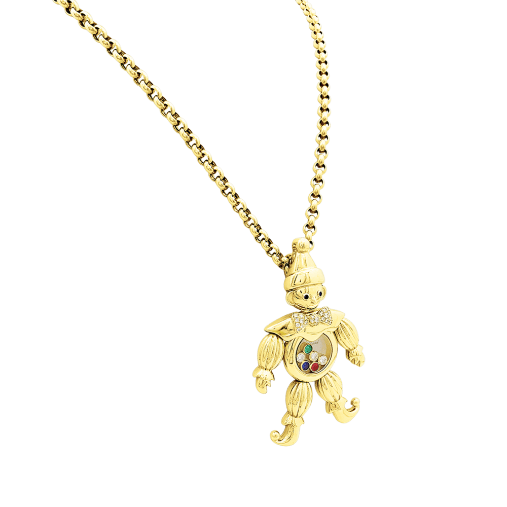Collier Chopard, "Happy Clown", or jaune, pierres de couleurs. Grand modèle.  3