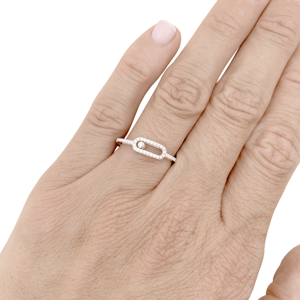 Bague Messika, "Move Uno Pavé", or blanc et diamants. 7