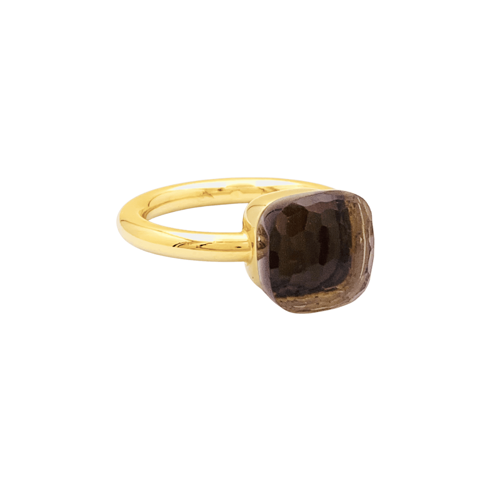 Bague Pomellato, "Nudo Classique", deux ors et quartz fumé.  2