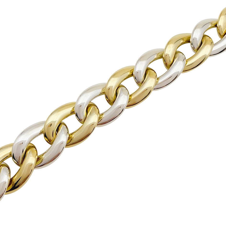 Bracelet Chaumet, gros maillons en deux tons d'or. 5