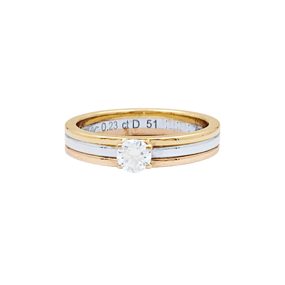 Bague Cartier, "Vendôme Louis Cartier", trois ors, diamant.  1