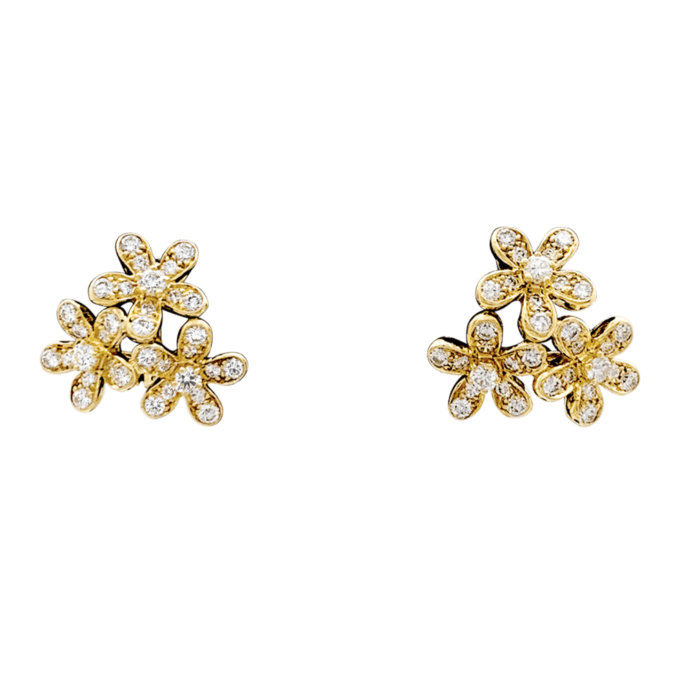 Boucles d'oreilles Van Cleef & Arpels, "Socrate", or jaune, diamants.  1