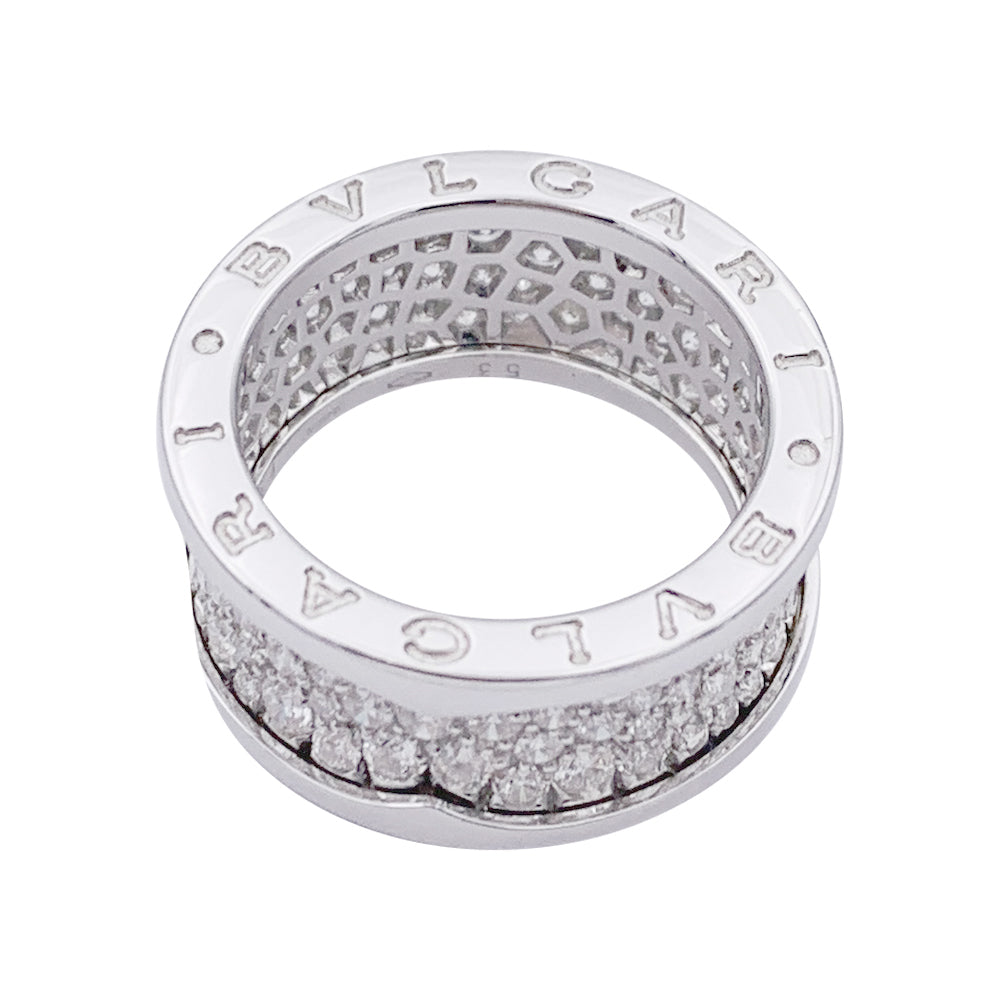 Bague Bulgari, "B.Zero1", or blanc et pavé diamants. 2