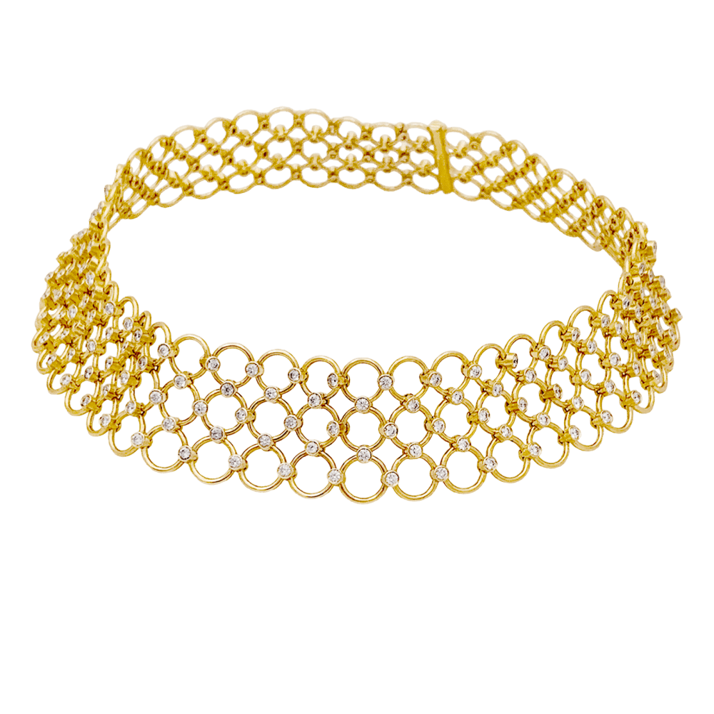 Collier Tiffany & Co, or jaune et diamants.   3