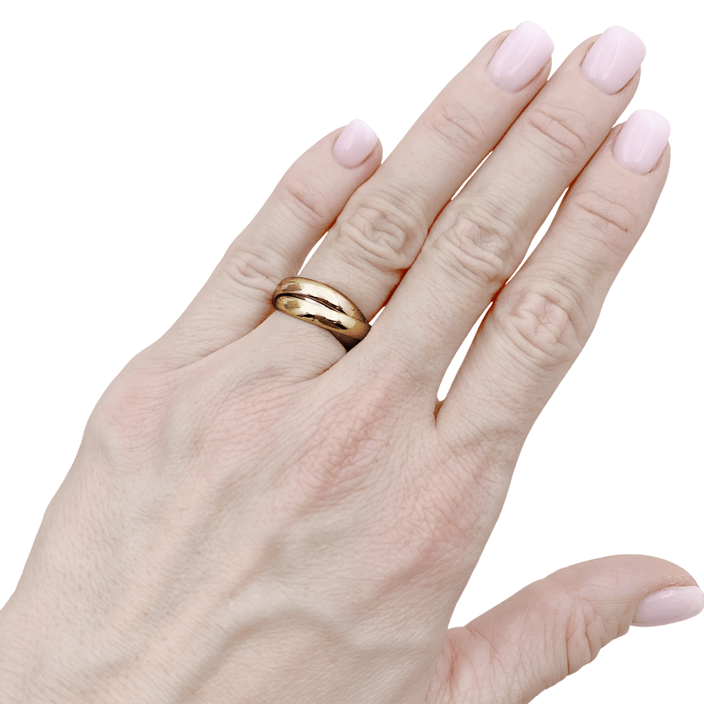 Bague Cartier, "Trinity Classique", trois ors.  6