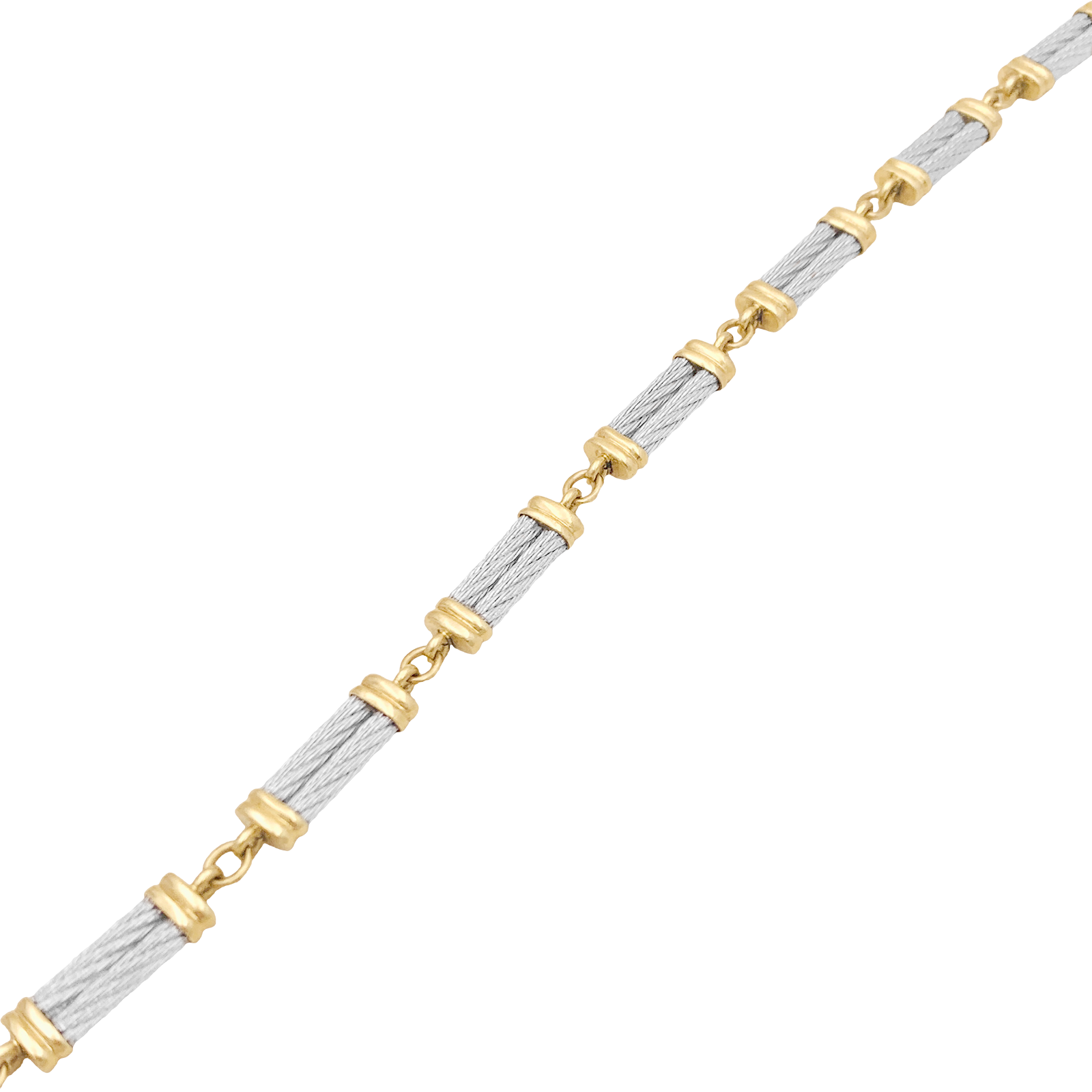 Bracelet Fred, "Force 10", en or jaune, acier. 2