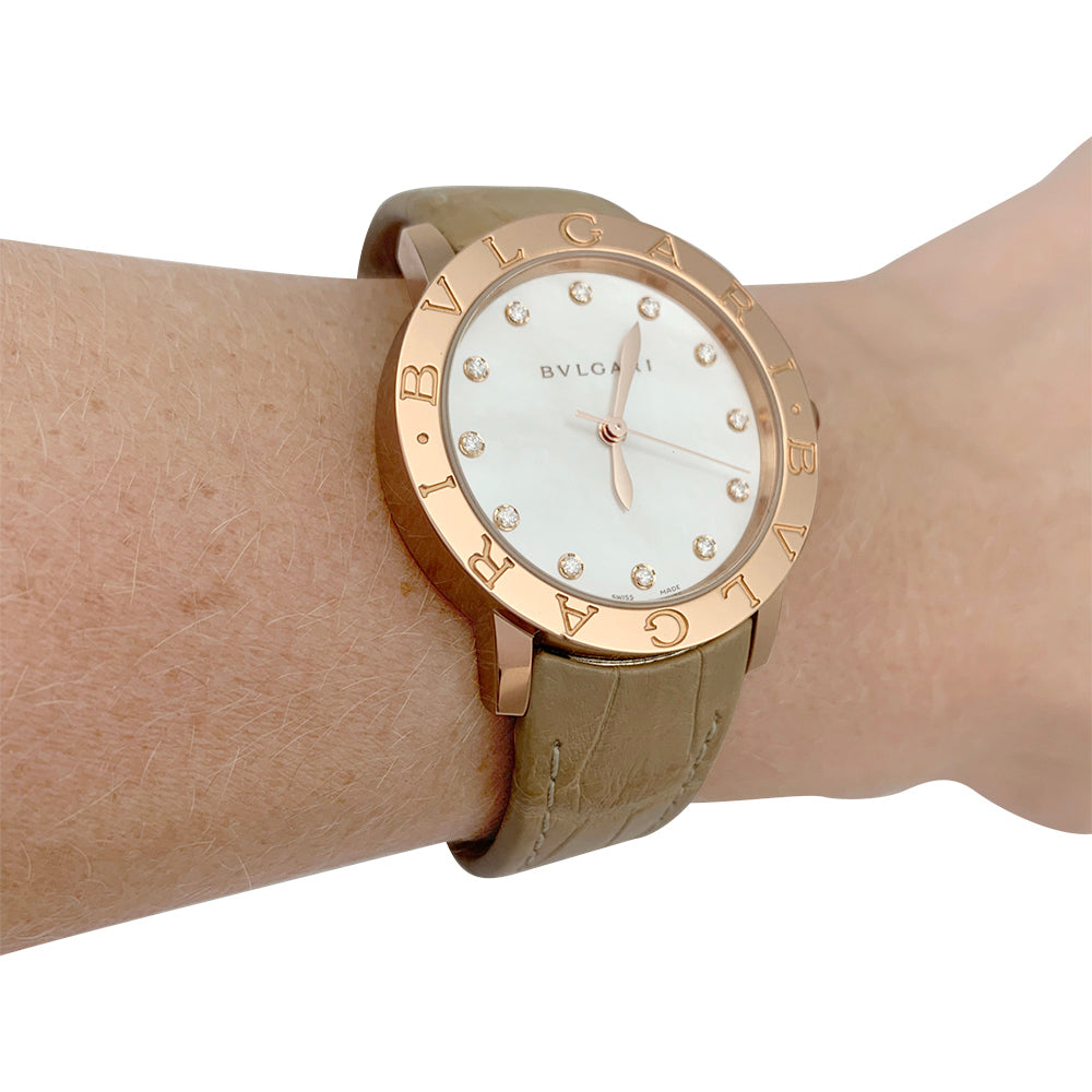 Montre Bulgari, modele "BB33"en or rose 1