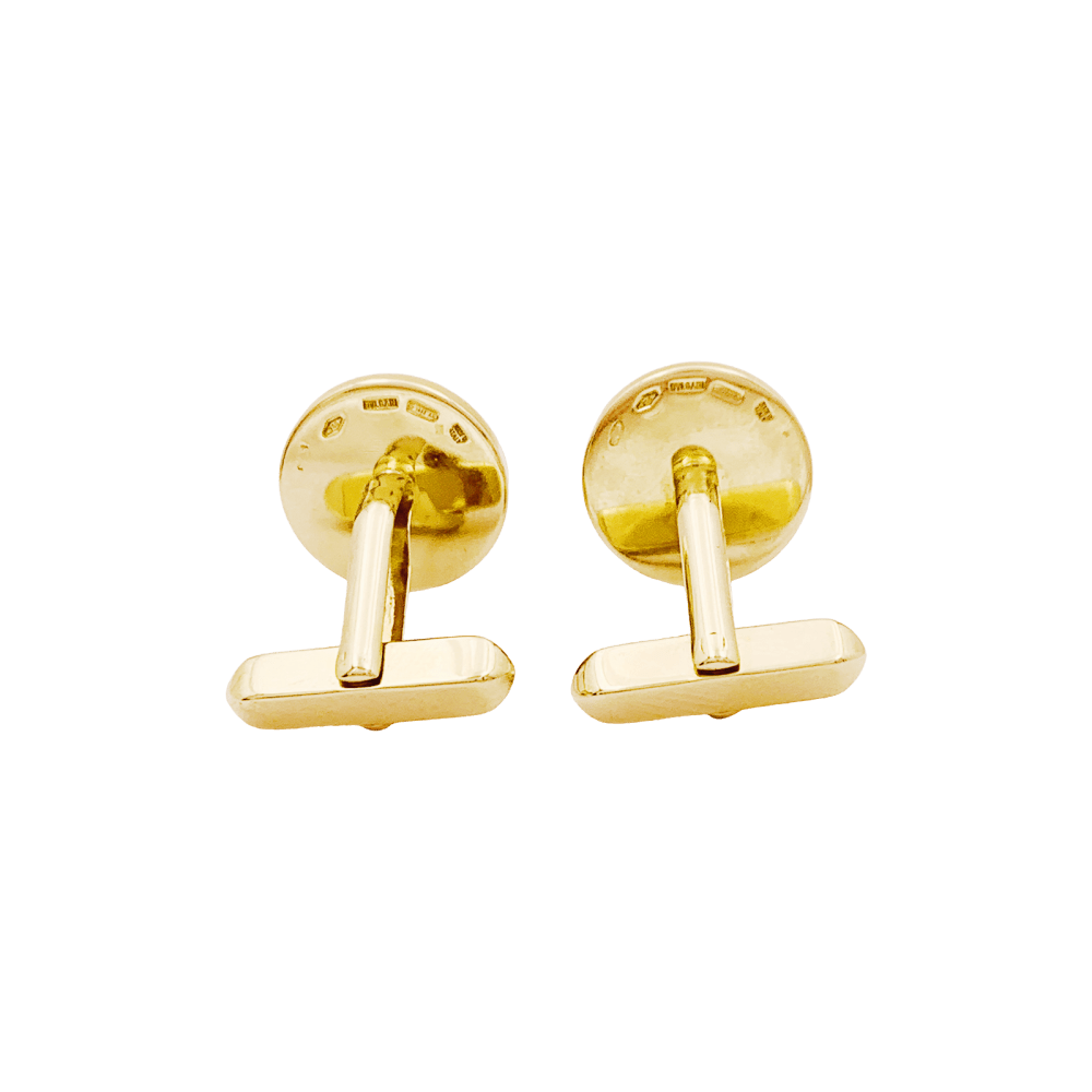 Boutons de manchette Bulgari "BULGARI BULGARI", or jaune et onyx. 4