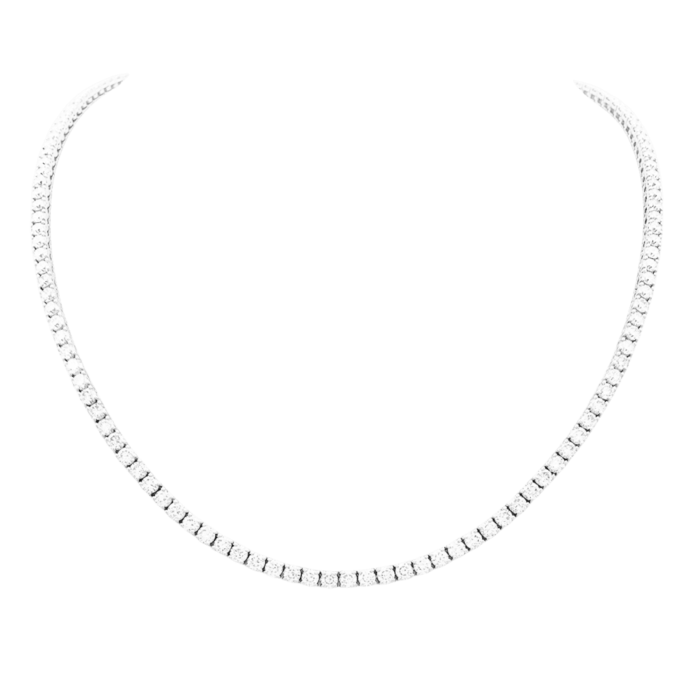 Collier rivière en or blanc, diamants. 1