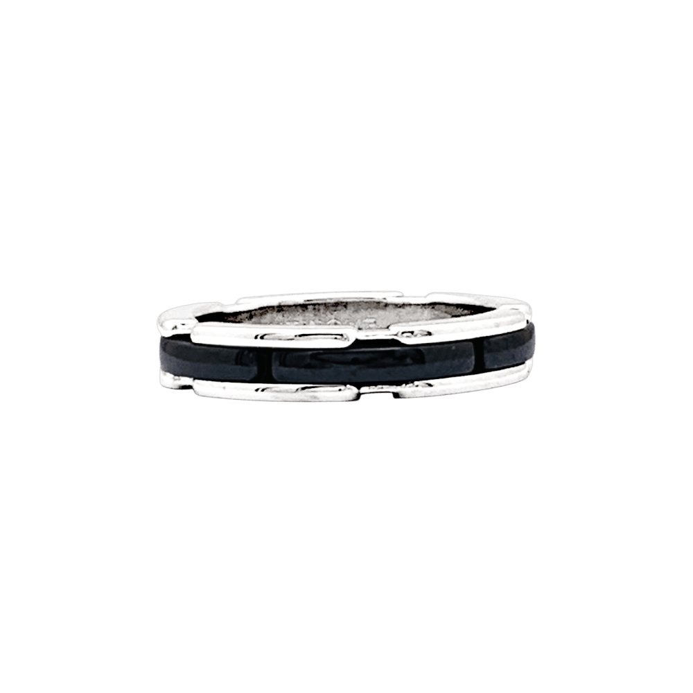 Bague Chanel, "Ultra", or blanc, céramique noire.  1