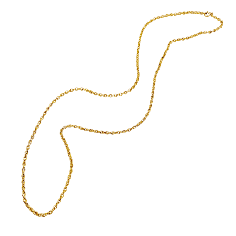 Collier-Sautoir vintage, or jaune 750/000, maille fantaisie. 3