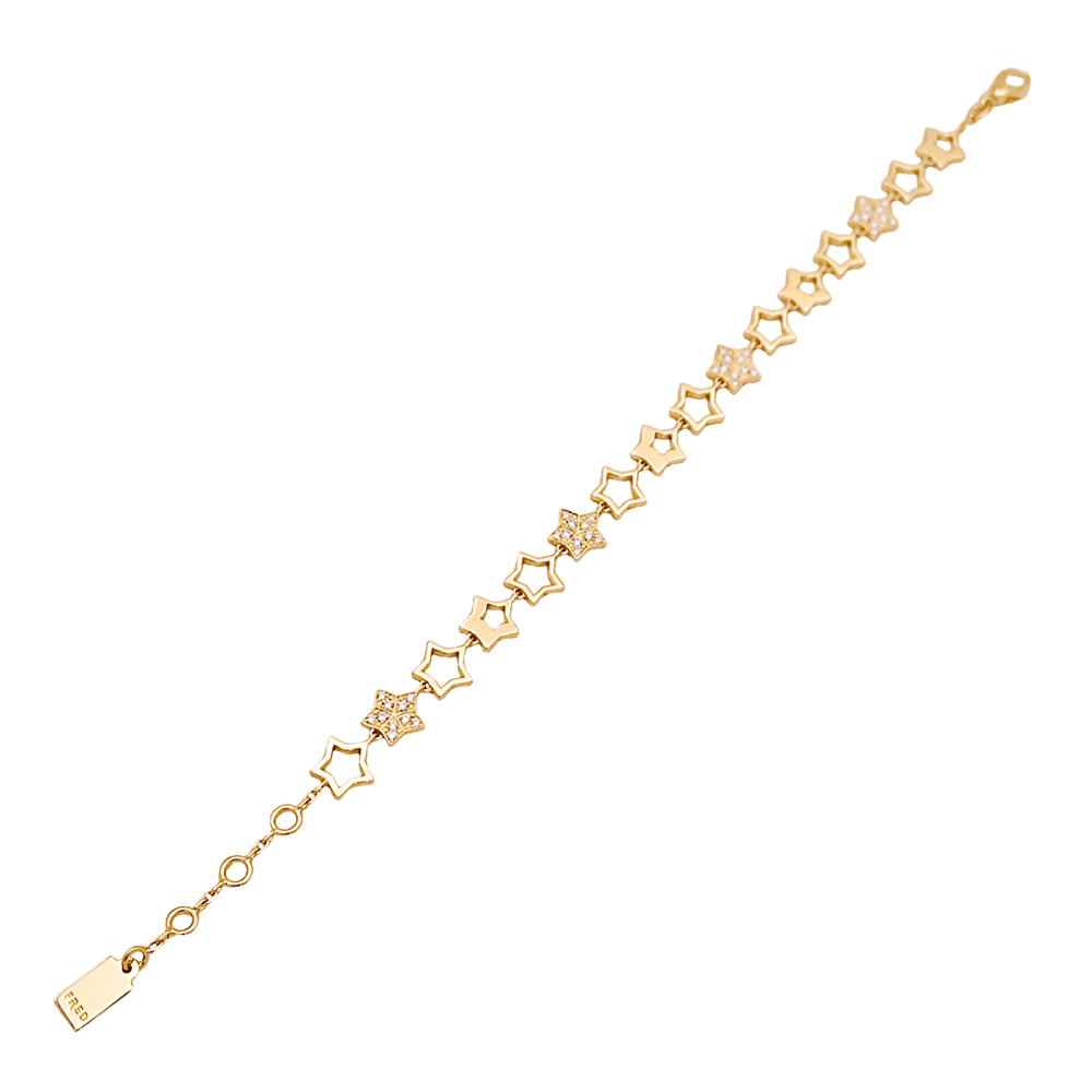 Bracelet Fred, "Star", or jaune et diamants.  3