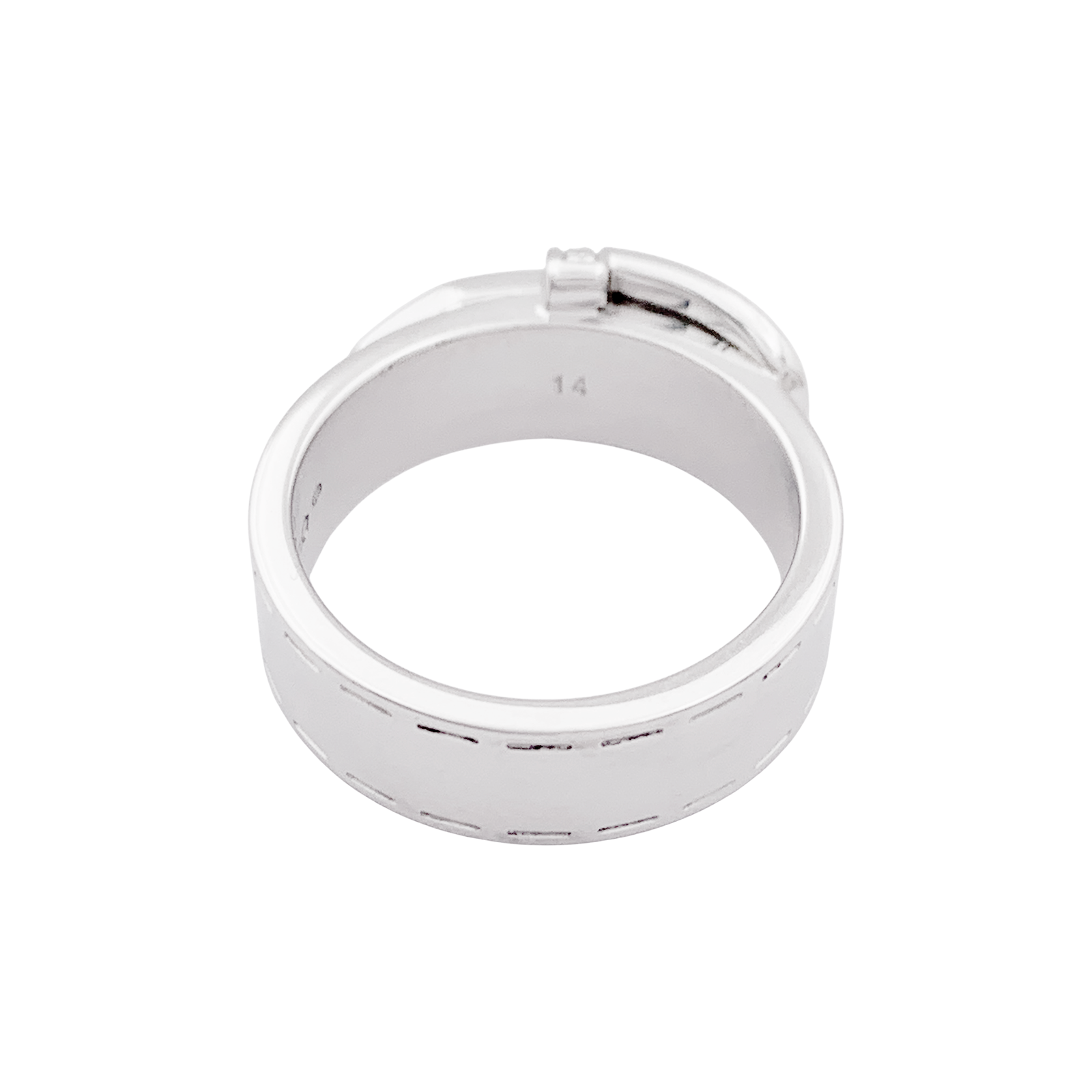 Bague Gucci "Ceinture" or blanc, diamants. 4