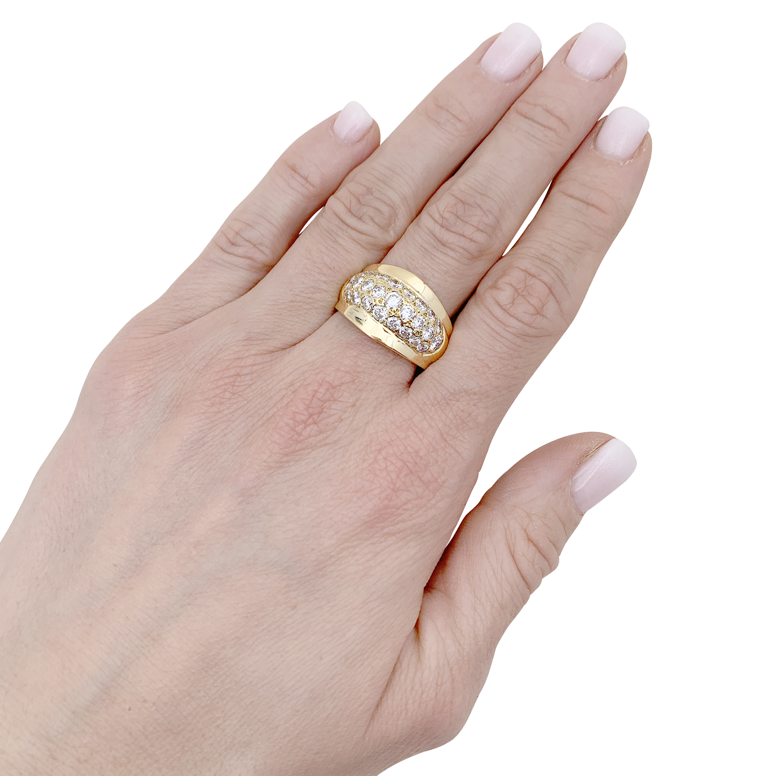 Bague or jaune, diamants. 5