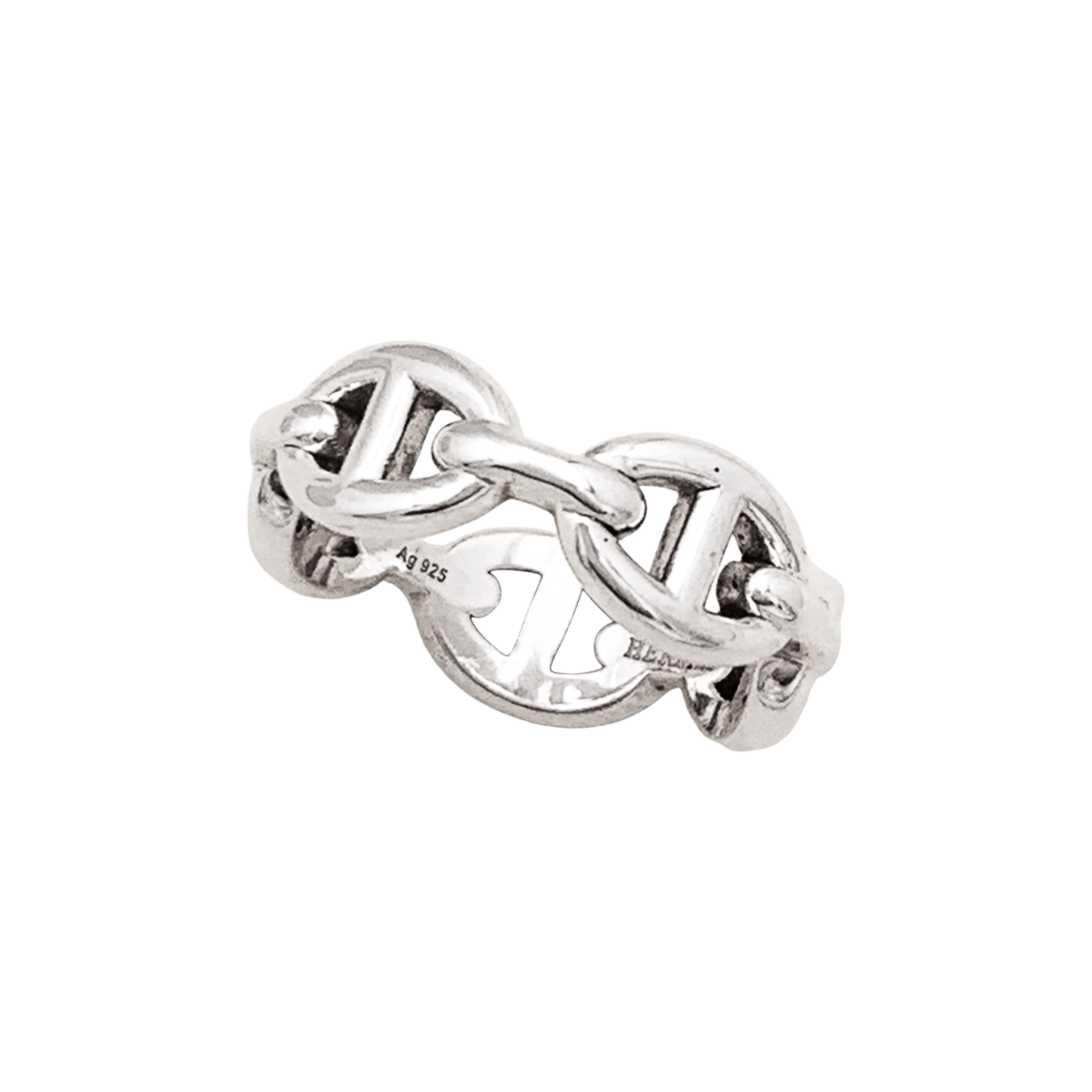 Bague Hermès, "Chaîne d'ancre Enchaînée", argent, petit modèle. 3