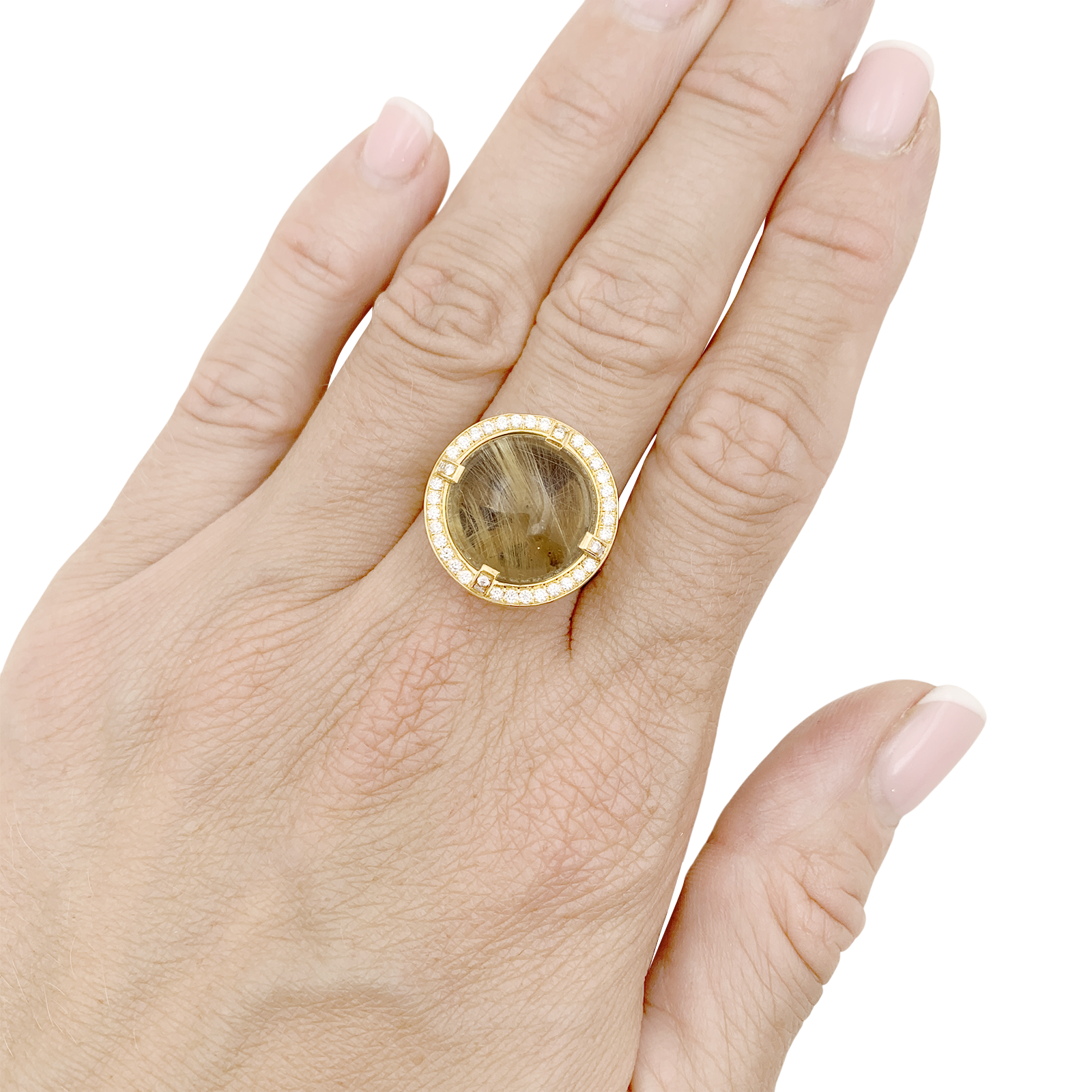 Bague CHAUMET, "Attrape Moi Si Tu M’aimes", "Galet", or jaune, diamants, quartz rutile. 6