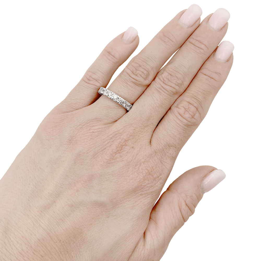 Alliance tour complet, or blanc et diamants.  6