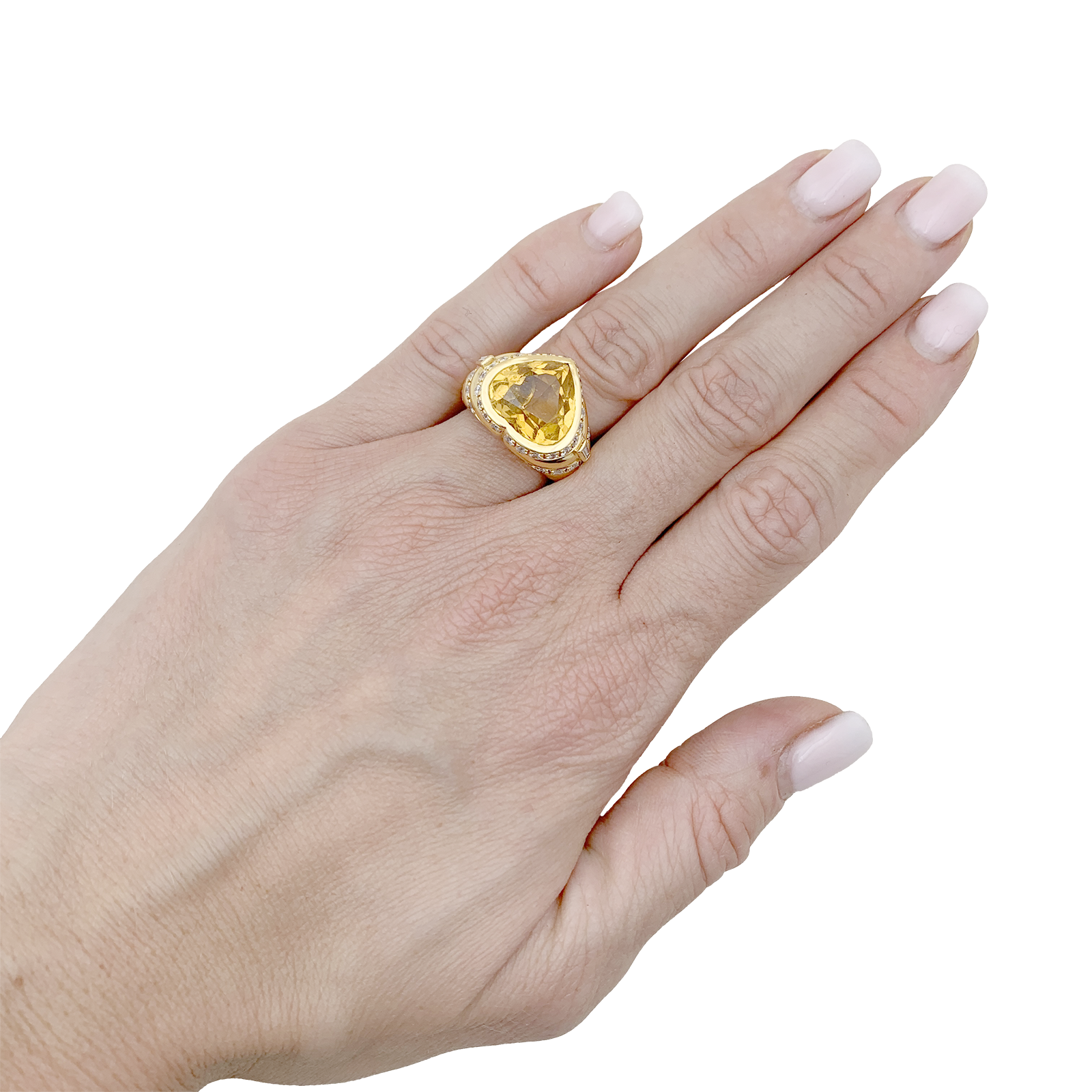 Bague Repossi "Coeur" or jaune, diamants, citrine. 1