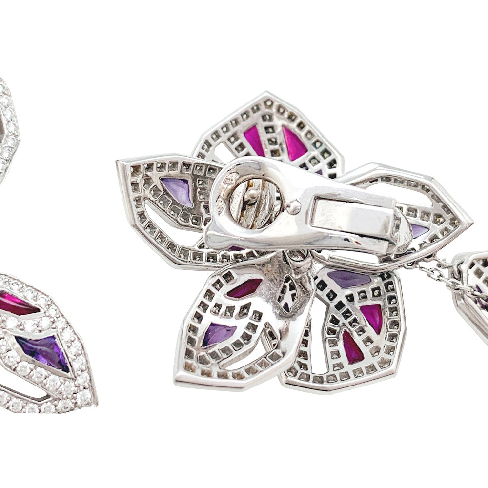 Boucles d'oreilles Cartier Caresse d'Orchidée en or blanc 3