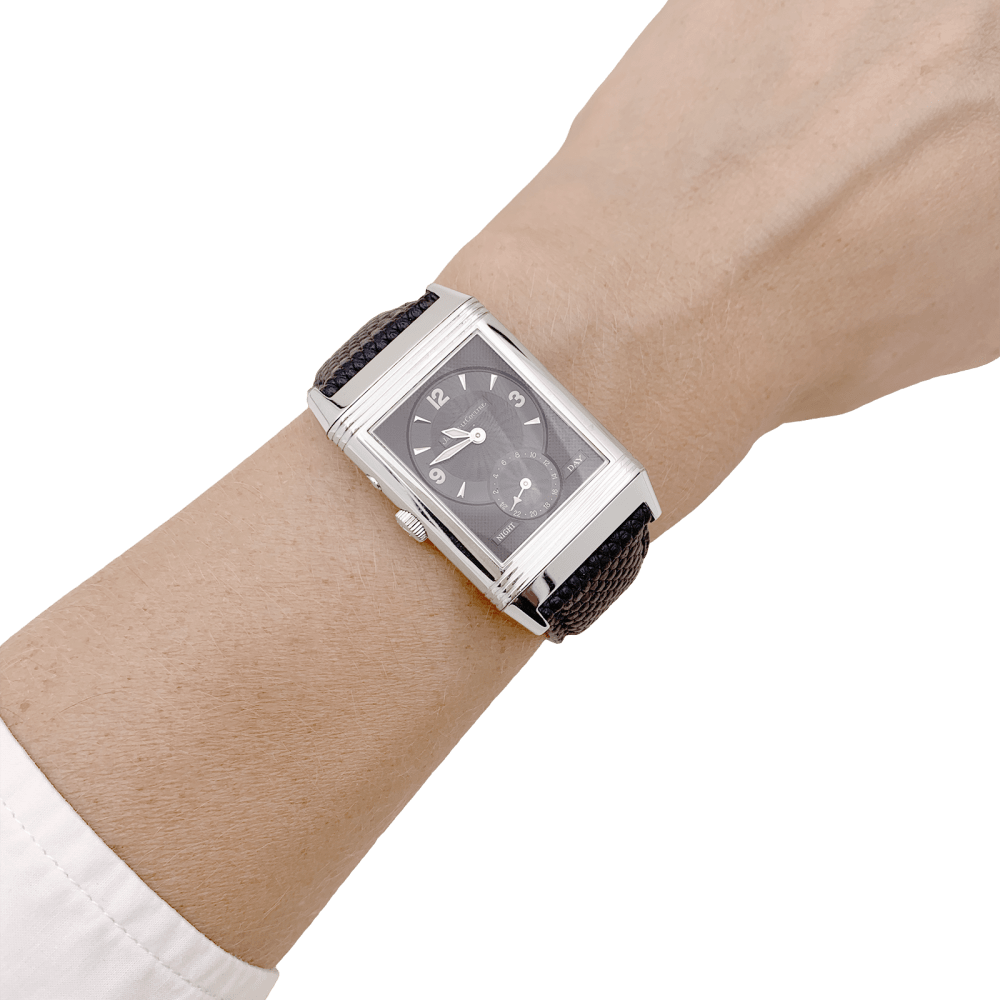 Montre Homme Jaeger Lecoultre, "Duoface Night & Day", acier.  8