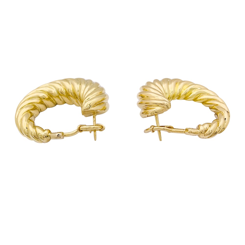 Boucles d'oreilles vintage, or jaune. 2