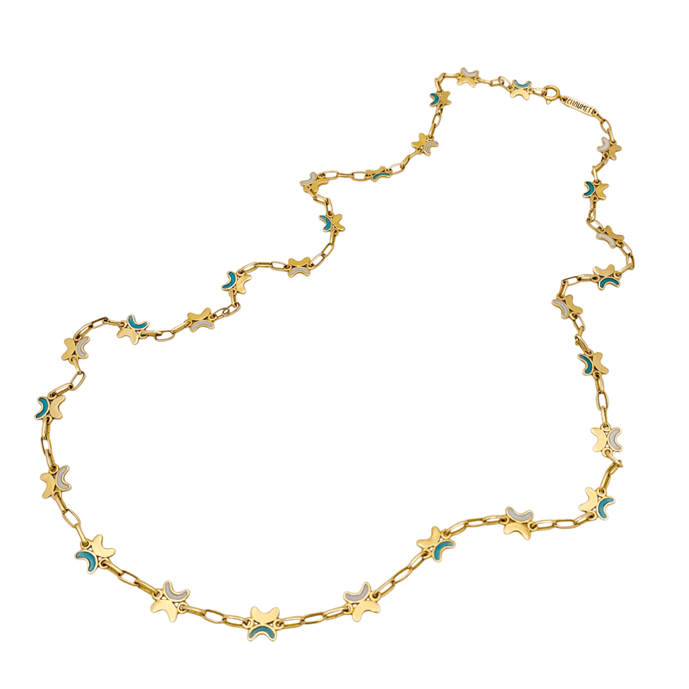 Collier CHAUMET en or jaune et émail « plique-à-jour ». 2