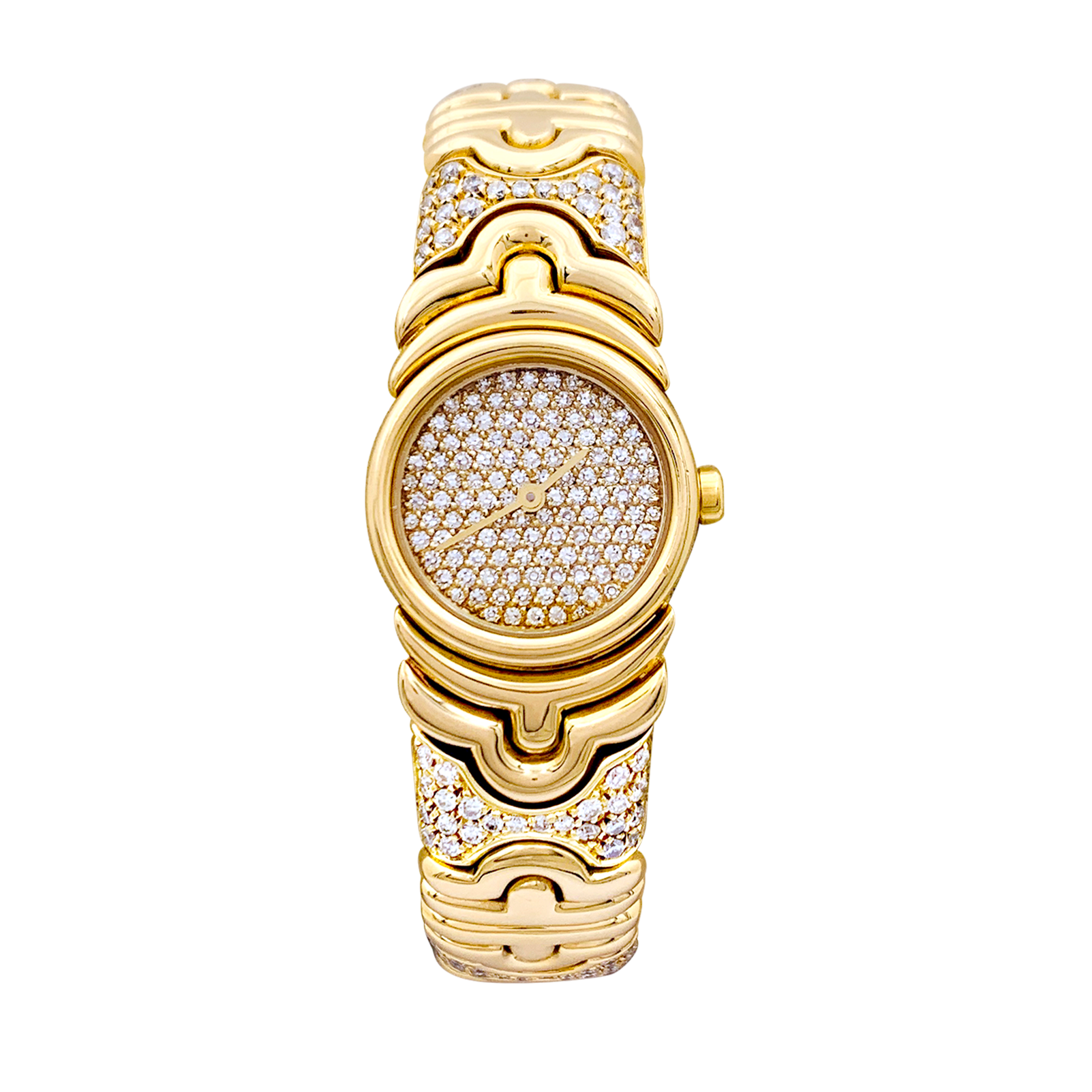 Montre Bulgari,"Parentesi", en or jaune, diamants. 1