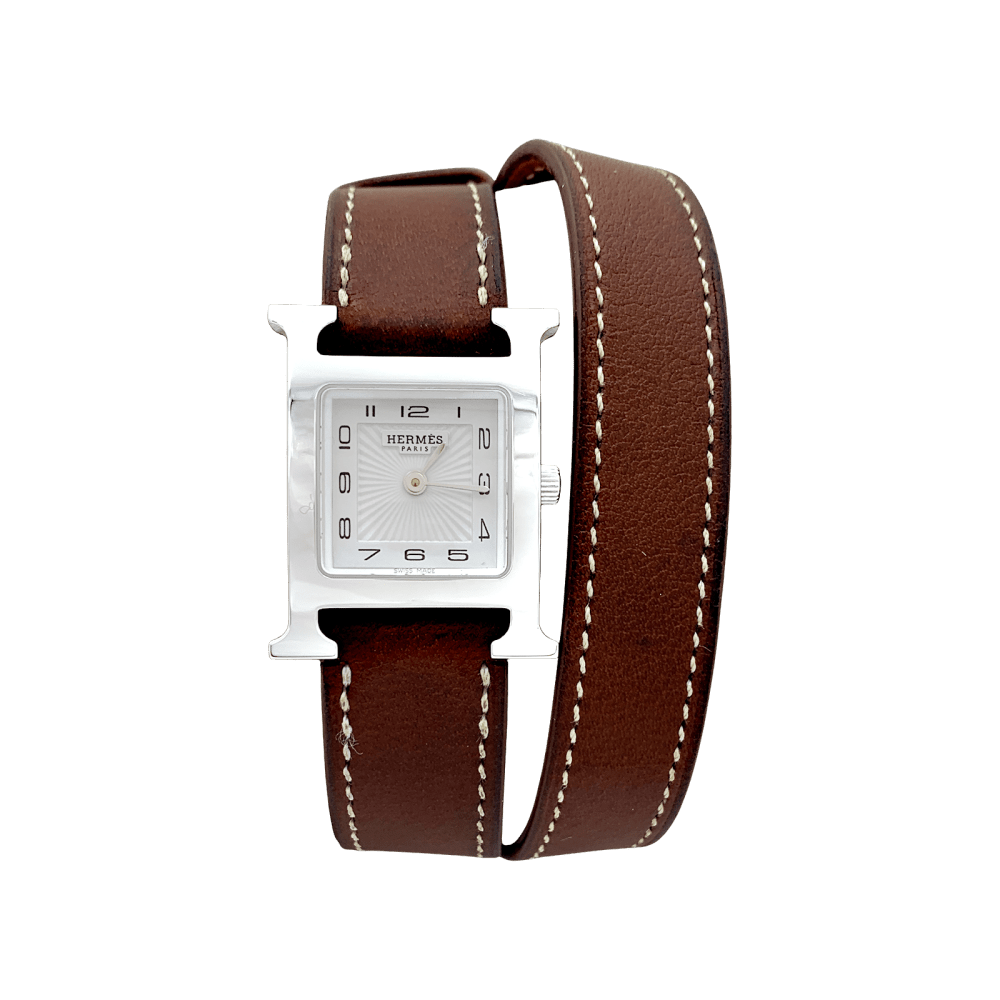 Montre Hermès, "Heure H", acier sur cuir. 1