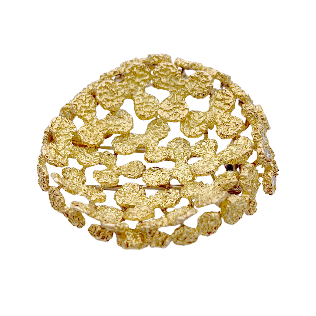 Broche Fred, or jaune, diamants. 5