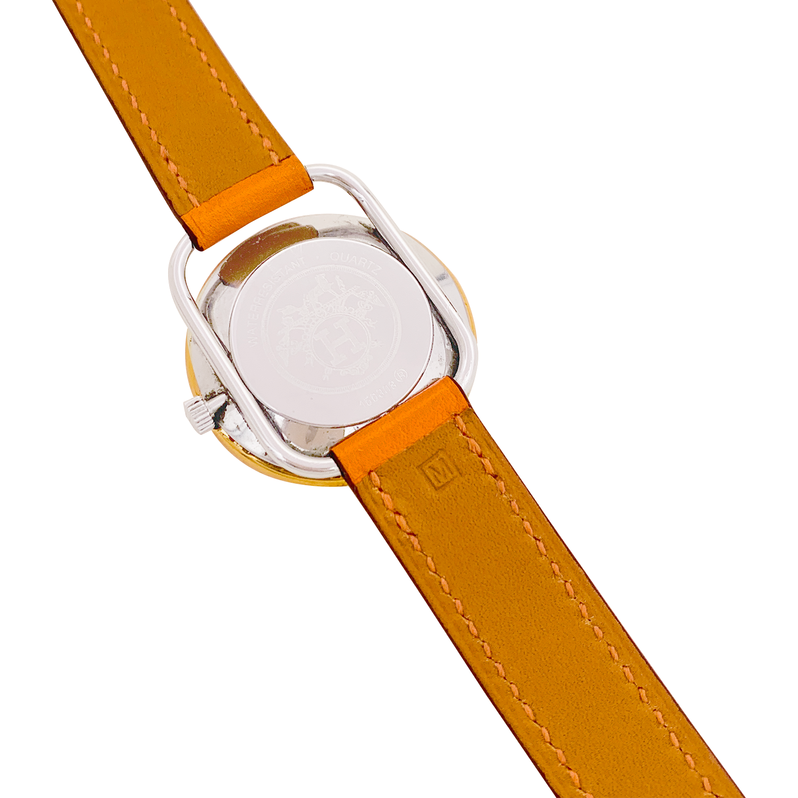 Montre Hermès, "Arceau", plaqué or, acier, cuir. 3