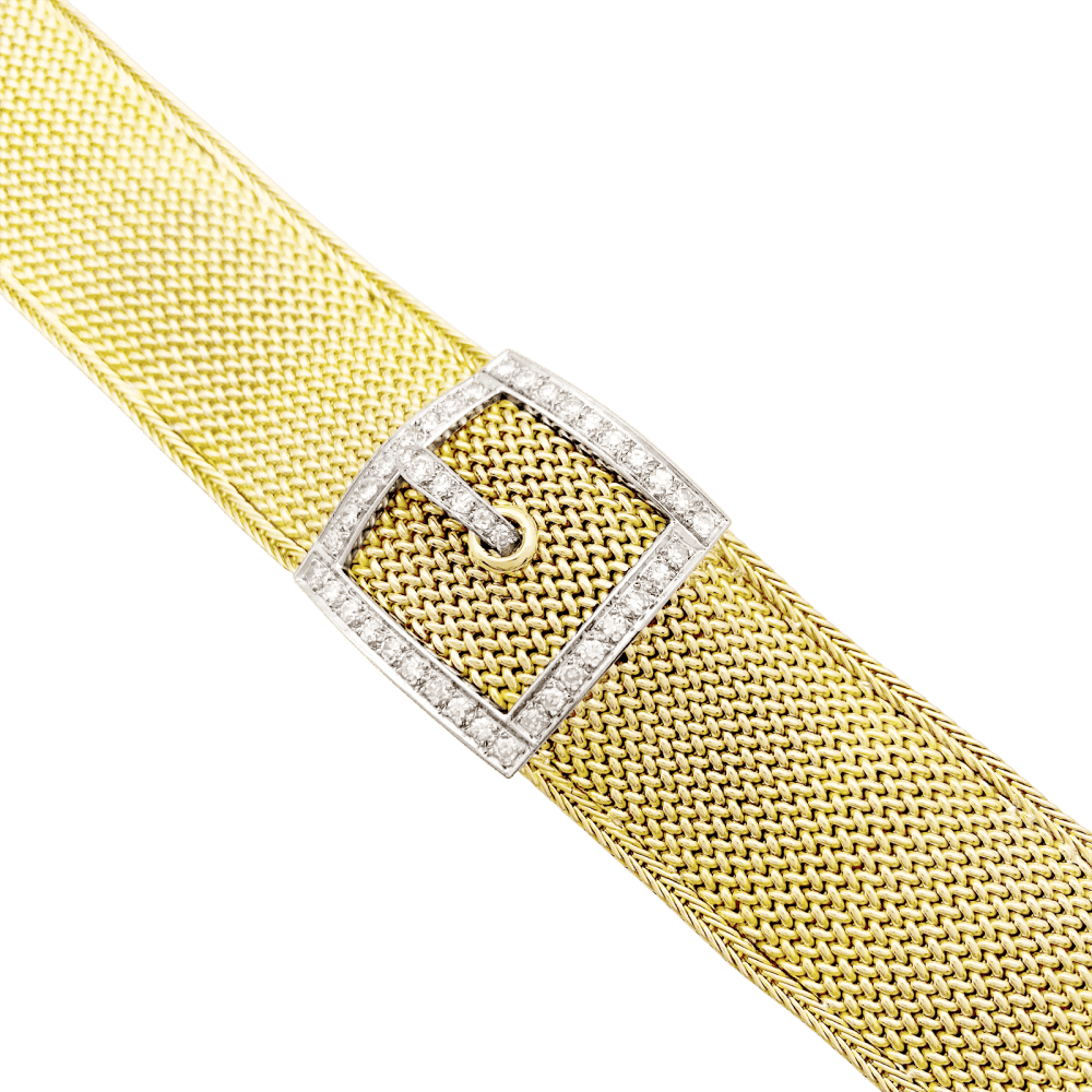 Montre secrète Jaeger-Lecoultre, « Ceinture », or jaune, or blanc, diamants. 3