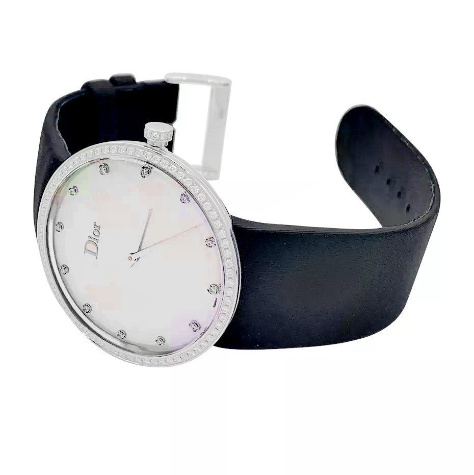 Montre Dior, "La D de Dior", acier, nacre, diamants. 4