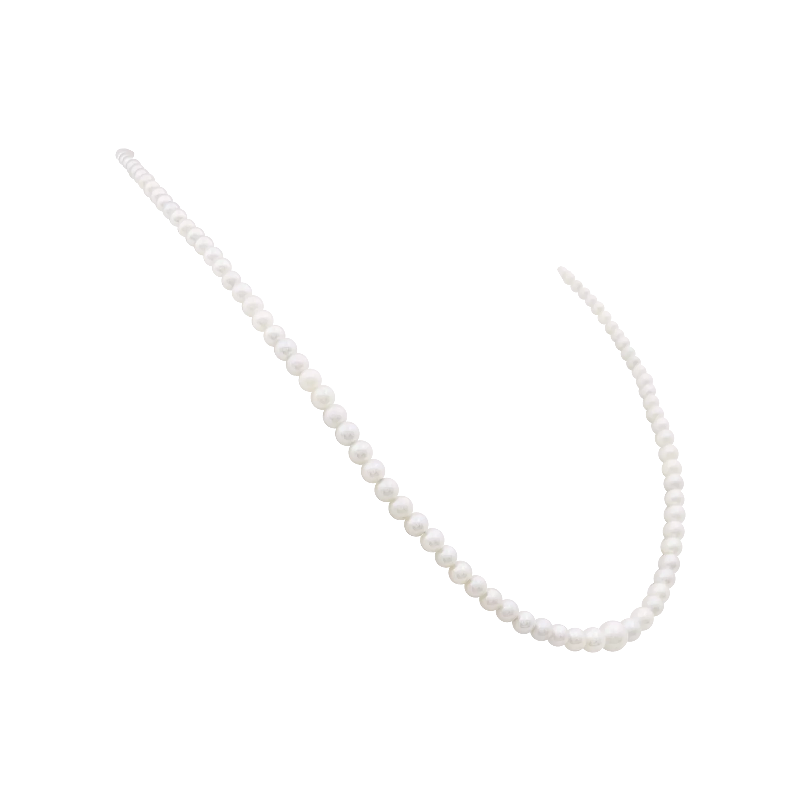 Collier perles de culture en chute et or blanc. 2