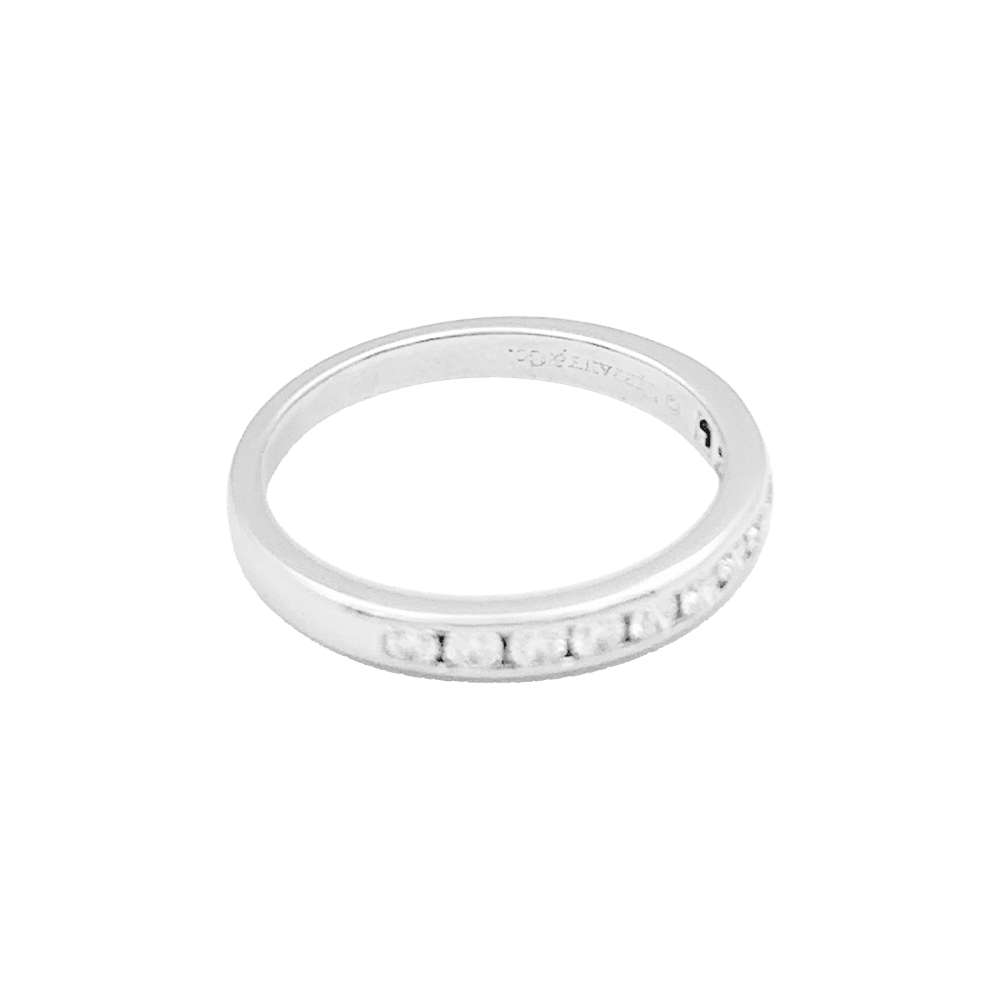 Bague alliance Tiffany & Co.,"Setting", platine et diamants.  4