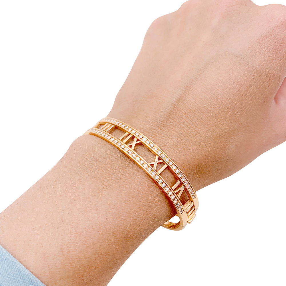 Bracelet Tiffany & Co. "Atlas" or rose, diamants. 5