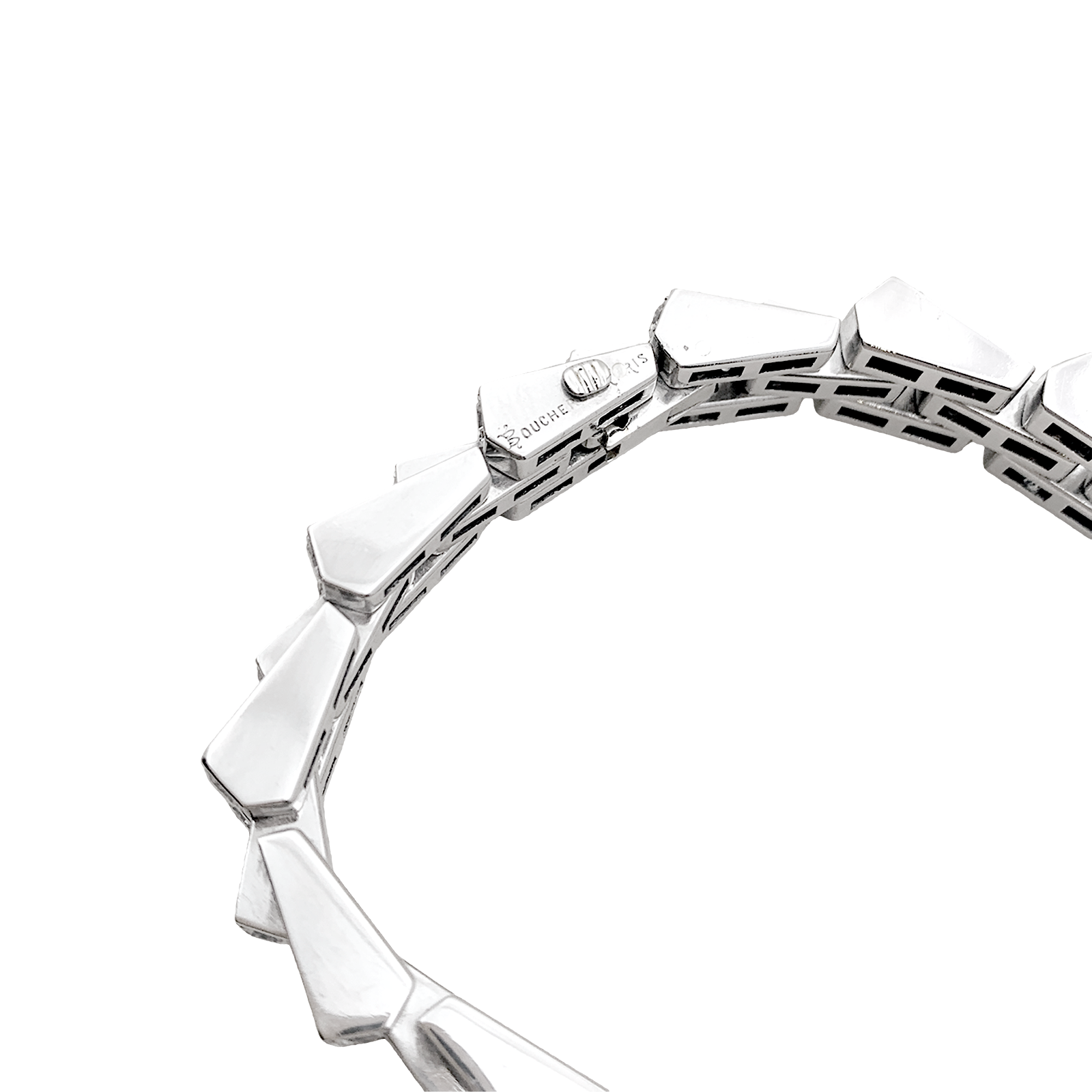 Bracelet Vintage Boucheron, "Crémaillère", platine, diamants. 3