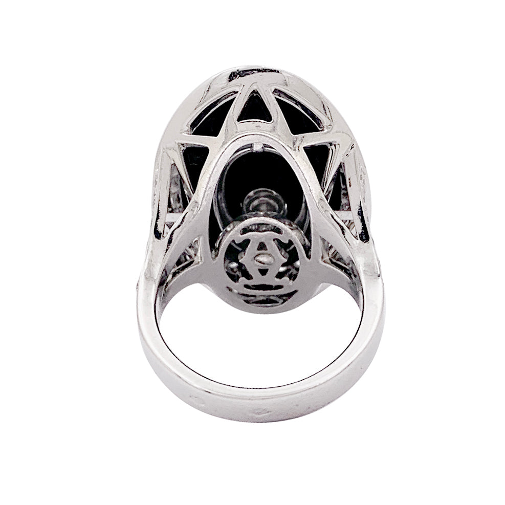 Bague Cartier, "Hypnose", or blanc, diamants, céramique noire. 5