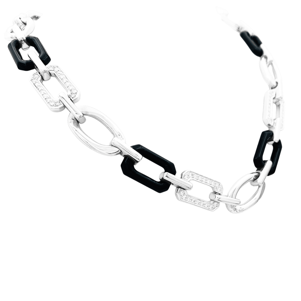 Collier Chanel, « Première Onyx », onyx, diamants, or blanc. 2