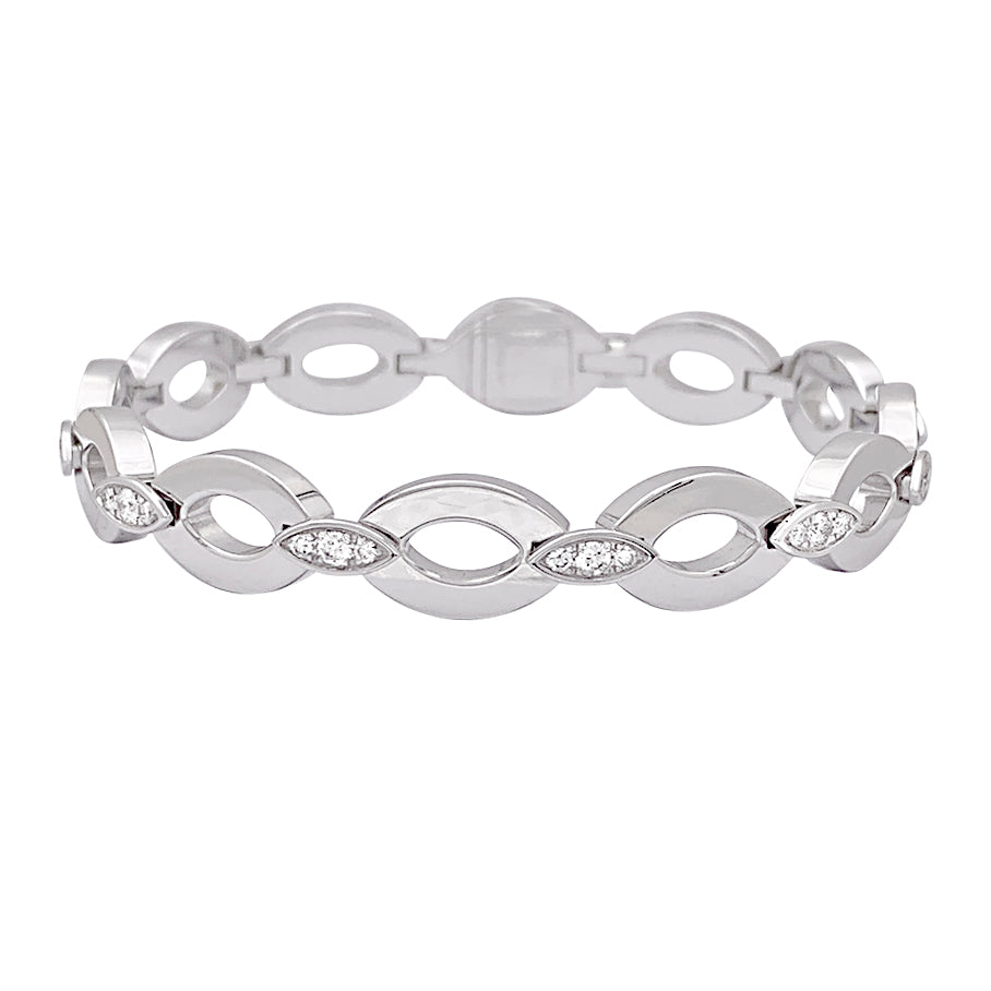 Bracelet Cartier "Diadéa" or blanc, diamants. 4