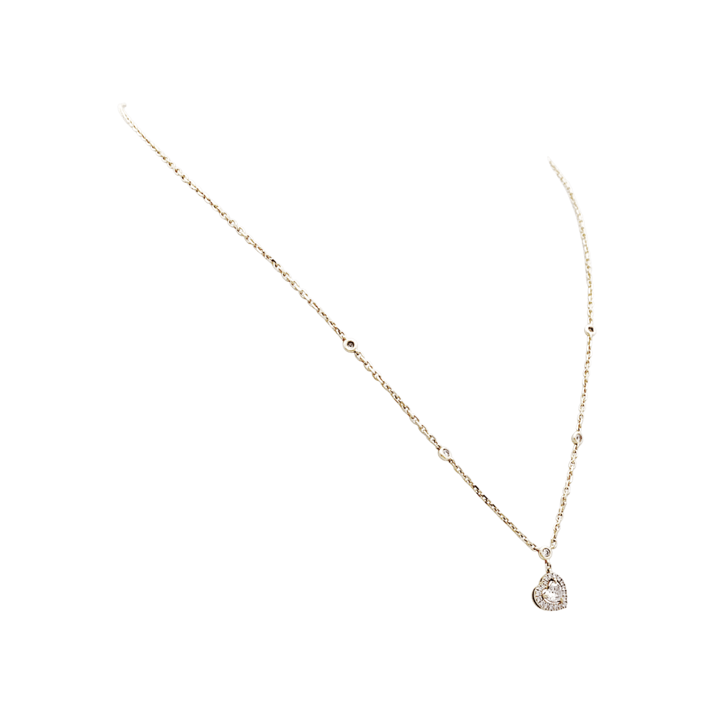 Collier Messika, "Joy Heart", or rose et diamants. 2