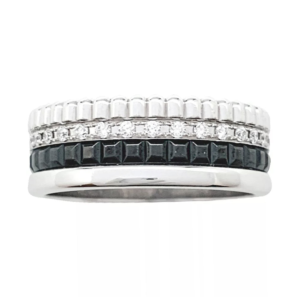 Bague Boucheron, "Quatre Black Edition Small", en or blanc, diamants. 5