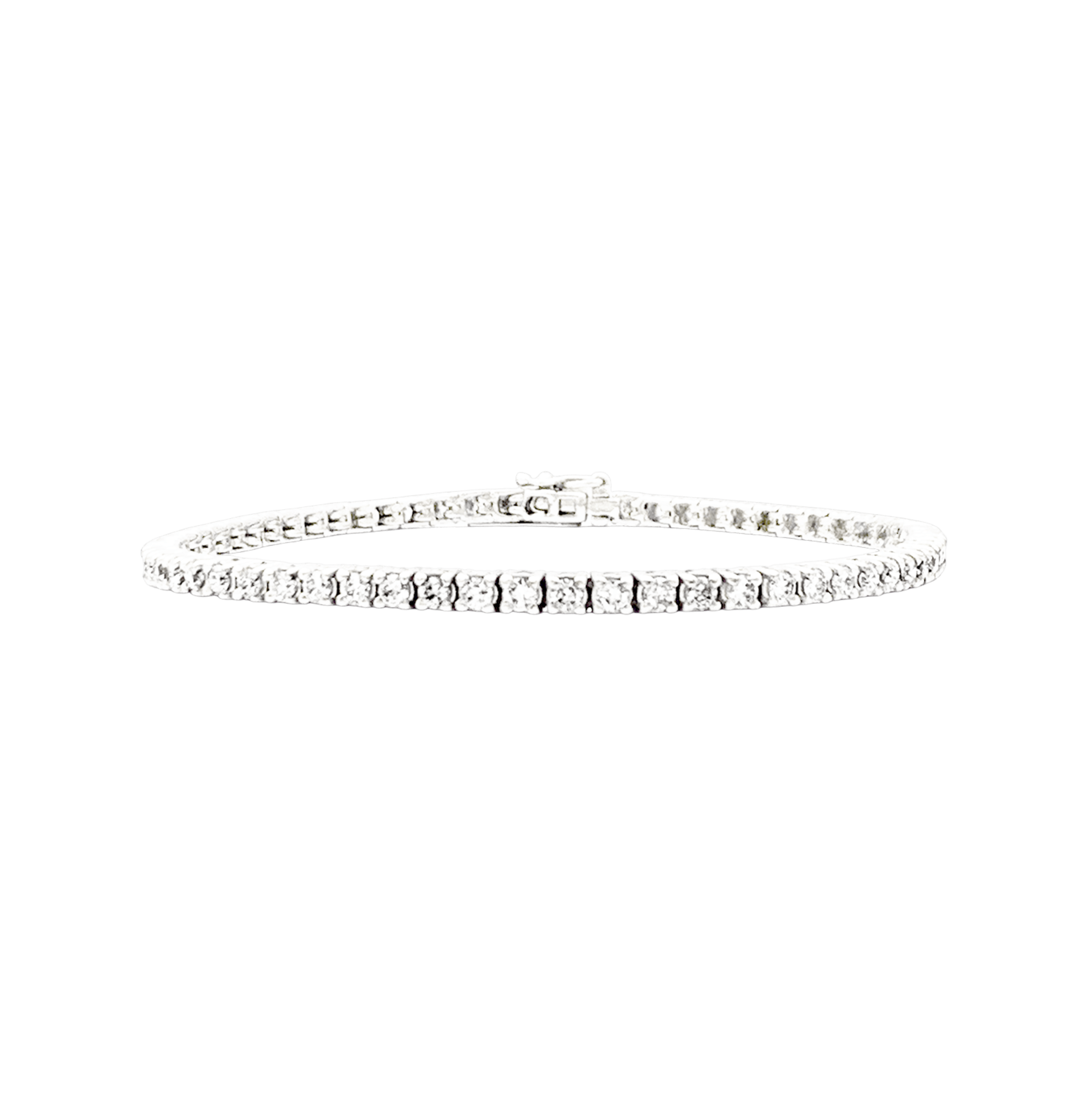 Bracelet ligne or blanc, diamants, 4,56 carats.  1