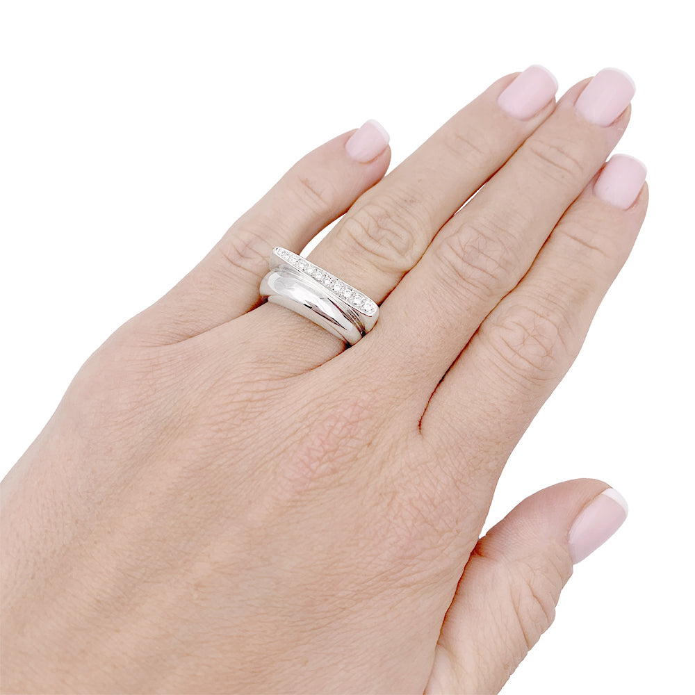 Bague Fred, "Success", en or blanc et diamants. 2