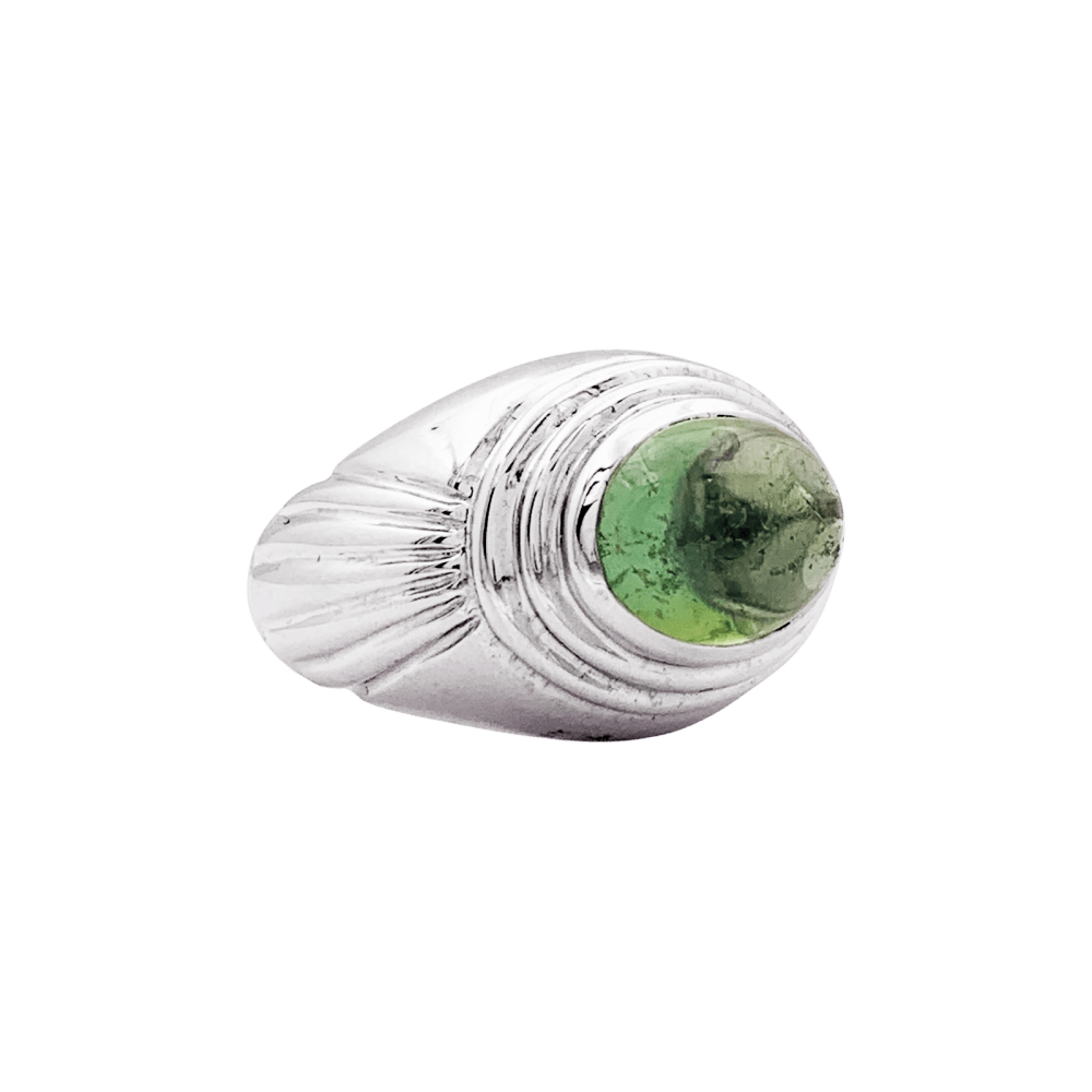 Bague Boucheron, "Jaïpur", or blanc et tourmaline verte.  2