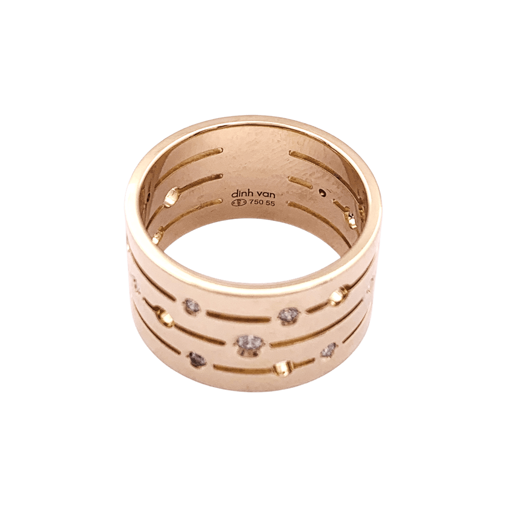 Bague Dinh Van, "Pulse", or rose et diamants.  4