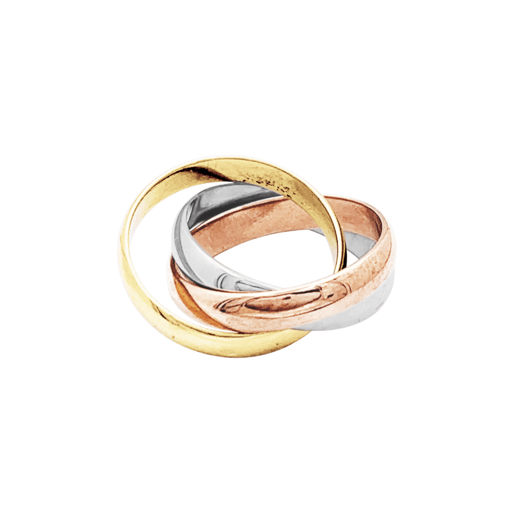 Bague Cartier, modèle "Trinity", trois tons d'or. 4