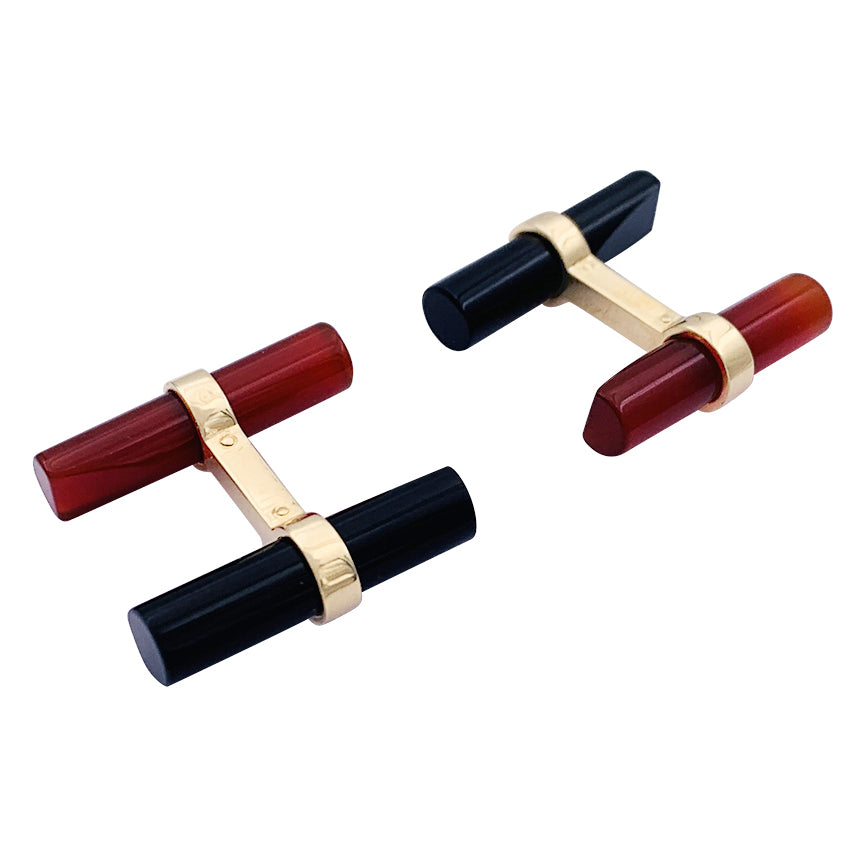 Boutons de manchette Cartier or jaune, bâtonnets interchangeables. 1