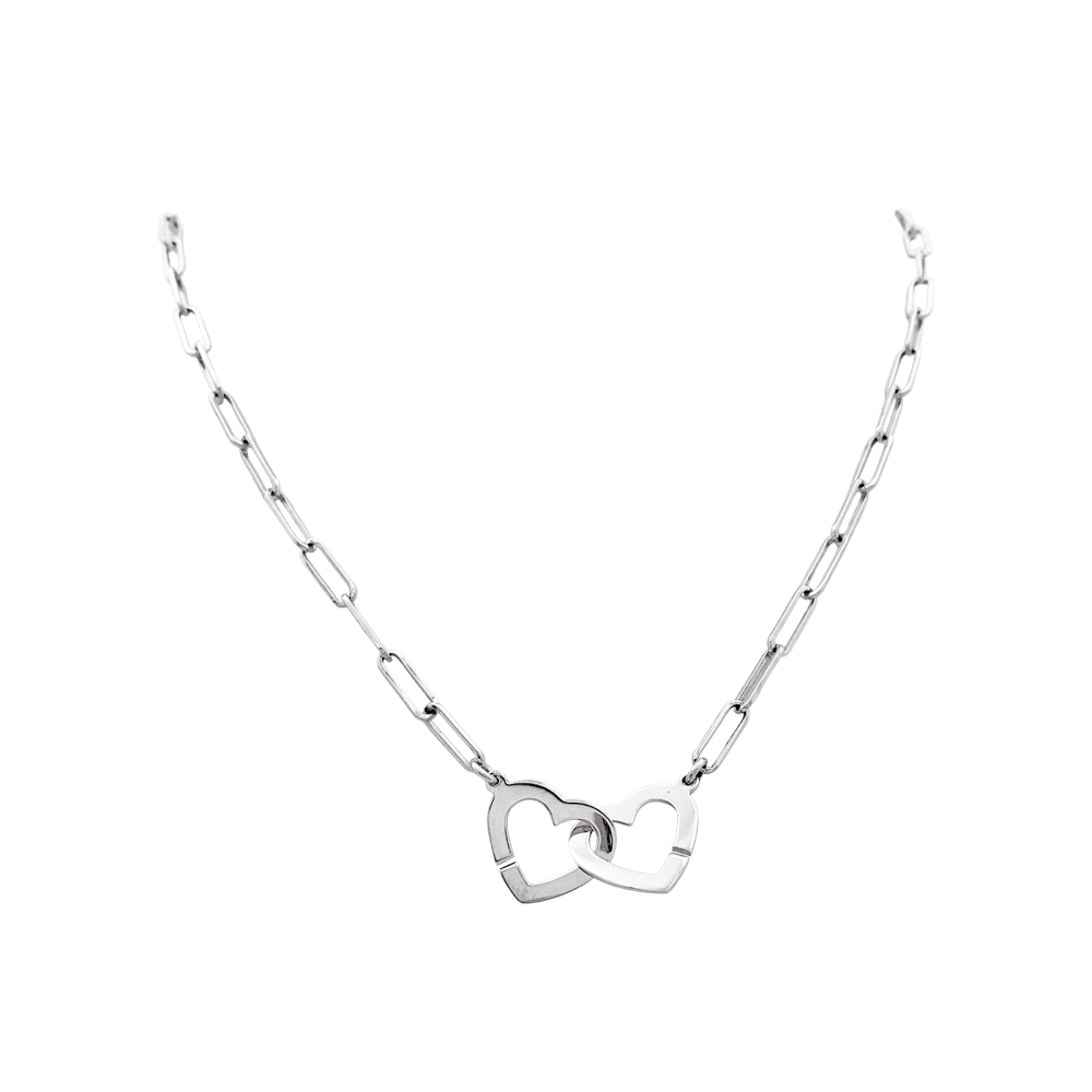 Collier Dinh Van, "Double Cœurs" or blanc. 1